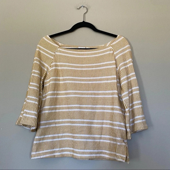 ANTHROPOLOGIE Postmark Mustard Bell Sleeve Top  Small - Picture 2 of 5